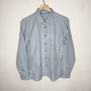 Mountain Hardwear Light Blue Long Sleeve Button Front Canyon Shirt Womens Small